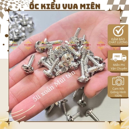 Ốc dàn áo 5li xoắn, nhuyễn mẫu mũi tên inox304