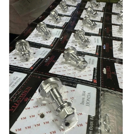 Khâu Má Đùm Inox 304 + ốc 8 li gắn cho các dòng xe Honda, Yamaha